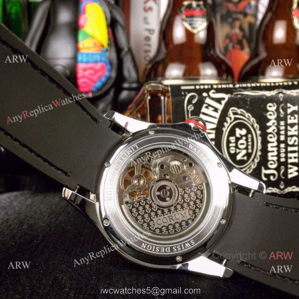 Corum Bubble Skull Tourbillon SS Blue Dial Watch Best Replica 4