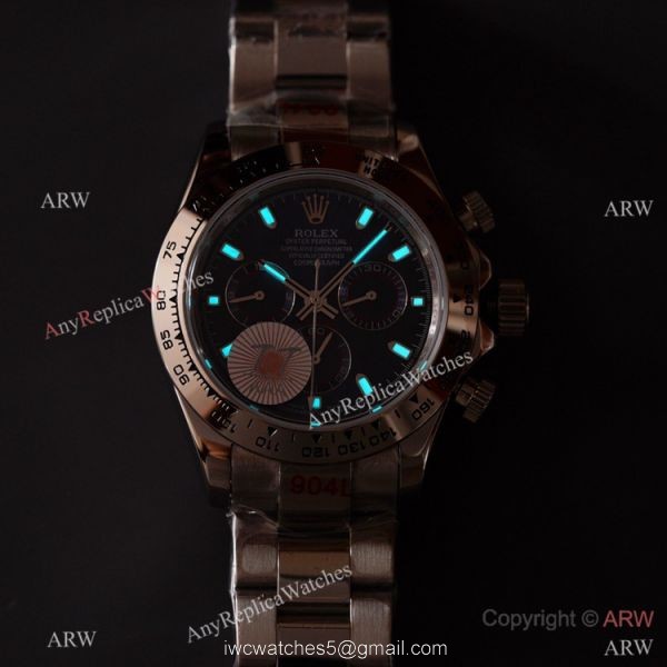 Swiss Quality Copy Rolex Daytona 40mm Watch Black Ceramic Bezel Stainless Steel 4