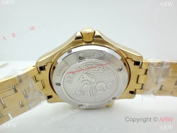 New Copy Omega Commanders 007 James Bond Yellow Gold Men Watch 4