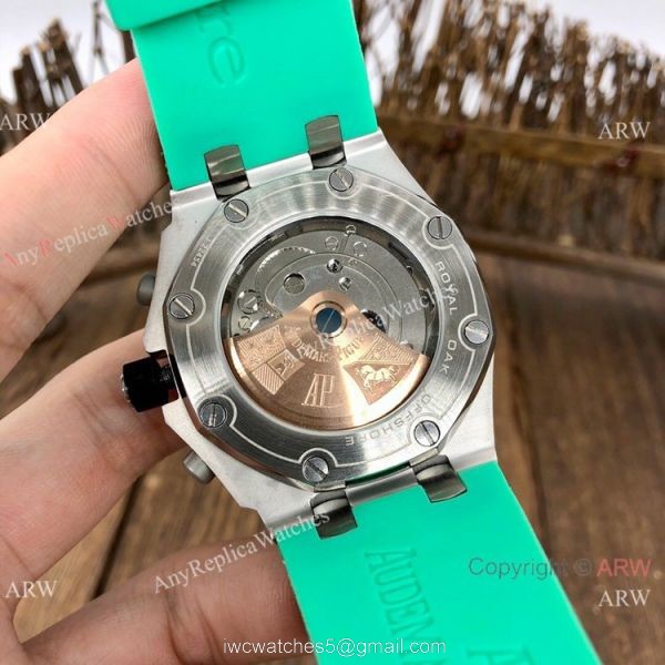 Knockoff Audemars Piguet Royal Oak Offshore Watches BlackGreen Rubber Strap 4