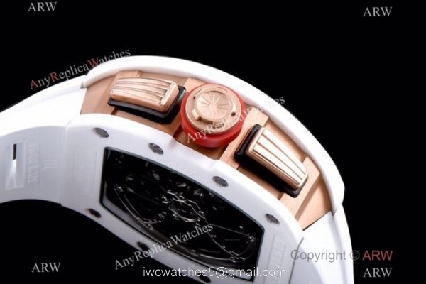 KV Factory Richard Mille RM 011 White Demon Flyback Chronograph Watch Ceramic Case 4