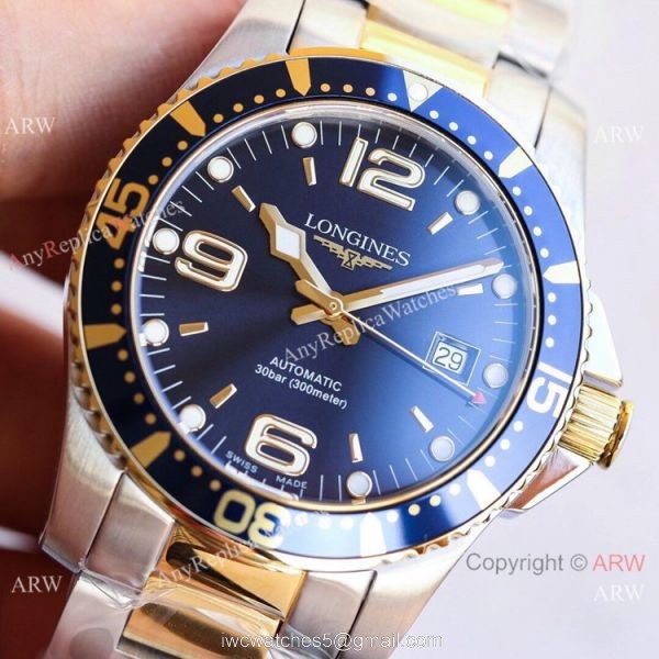 Swiss Replica Longines Hydro conquest L3.742.4 TWF Blue Dial Watch 4