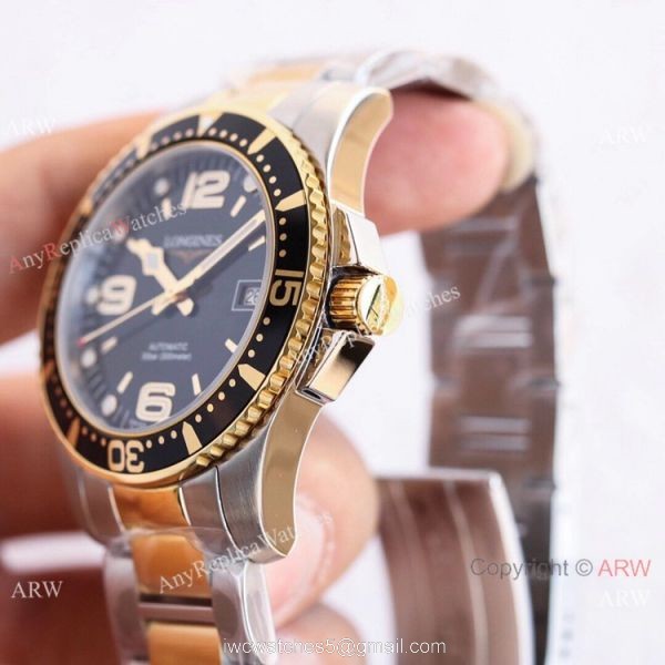 Swiss Replica Longines Hydro conquest TWF 2-Tone Black Dial Watch 4