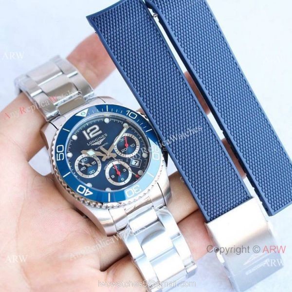 Swiss Replica Longines Hydroconquest 7750 Chronograph TWF Ss Blue Dial Watch 41mm 4
