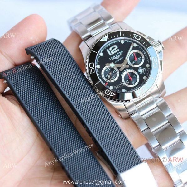 Swiss Replica Longines Hydroconquest 7750 TWF Ss Black Dial Watch 41mm 4