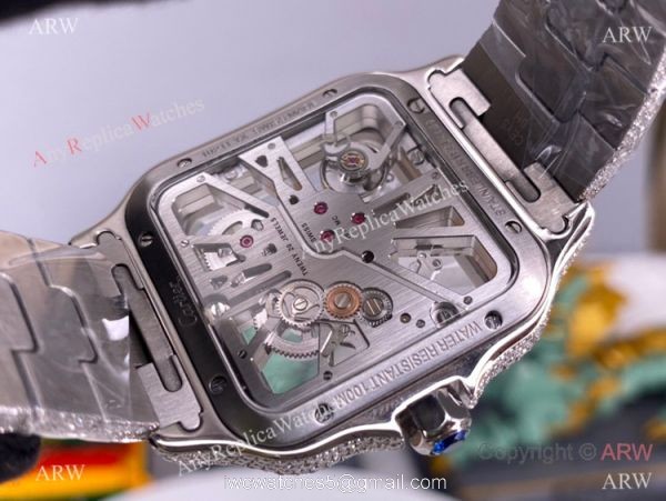 TW Factory Santos de Cartier Skeleton Watch Iced Out Cartier Automatic 4