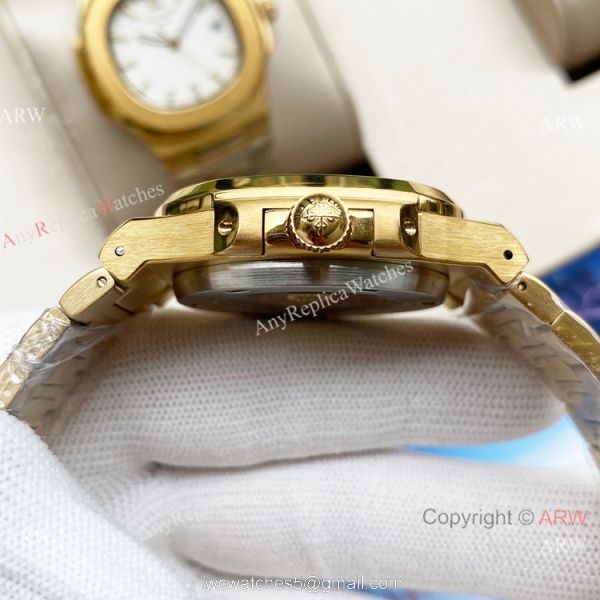 Swiss Quality Patek Philippe Nautilus 8215 Yellow Gold Black Face 42mm 4
