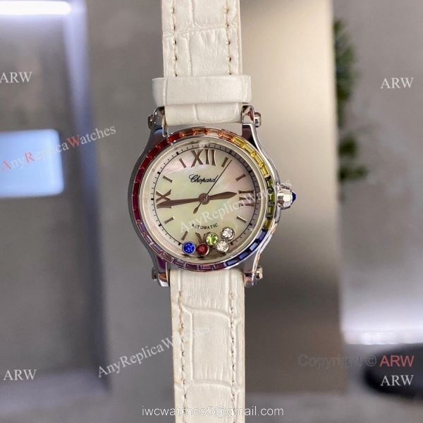 Chopard Happy Sport 30 Watch Rainbow bezel 2-Tone Rose Gold 4