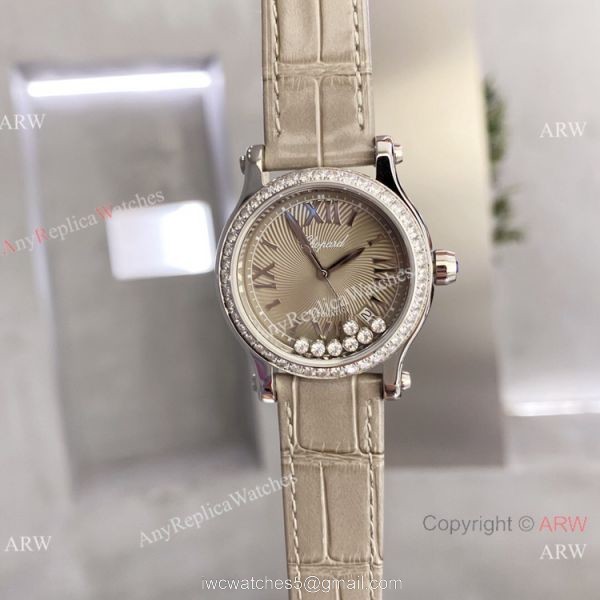 Knockoff Chopard Happy Sport Watch Rhodium Grey Rose Gold quartz 4