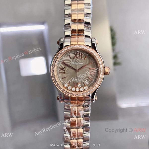 Knockoff Chopard Happy Sport quartz Watch Rhodium Grey Stainless Steel 4