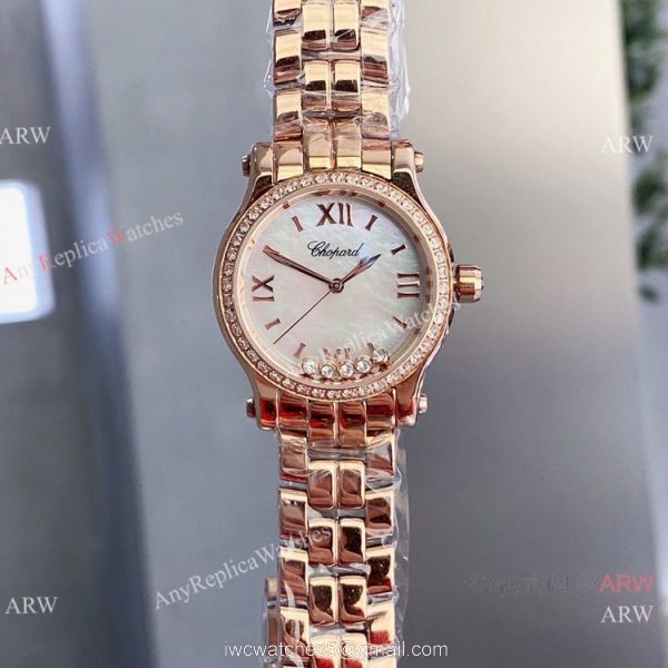 Copy Chopard Happy Sport 30mm quartz Watch Pink Rose Gold Case 4