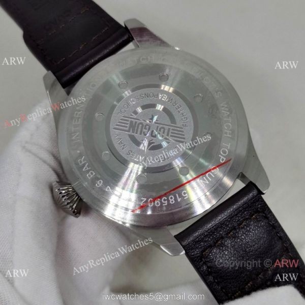 Best Quality IWC Pilots 43mm Automatic Watch Bucherer Blue Dial Silver Case 4