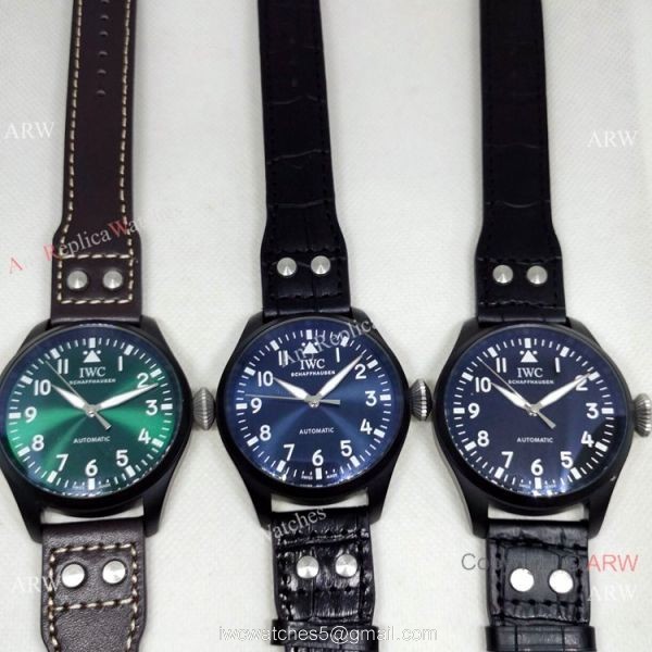 Best Quality IWC Pilots Automatic Watch Olive Green Face 43mm 4