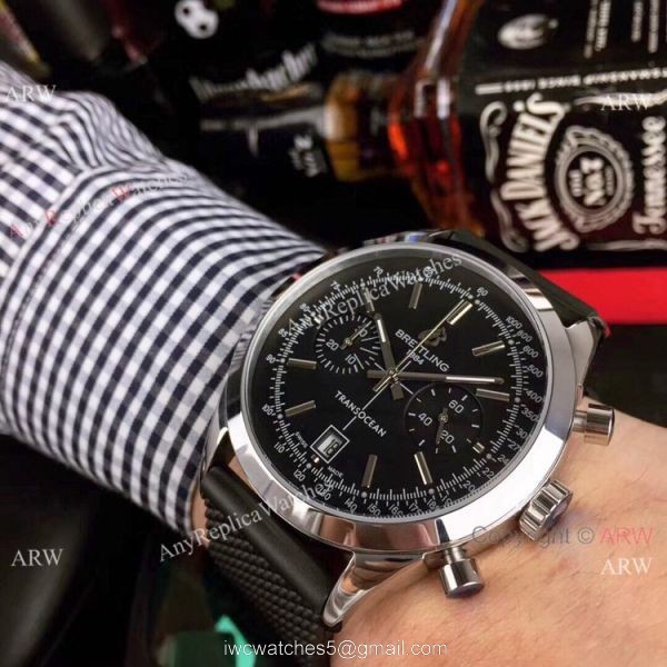 Best Quality Breitling Transocean Blue Dial Chronograph Watches Men 5