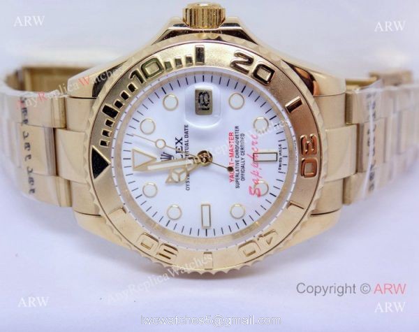 Rolex All Gold White Face Yacht-master watch 5