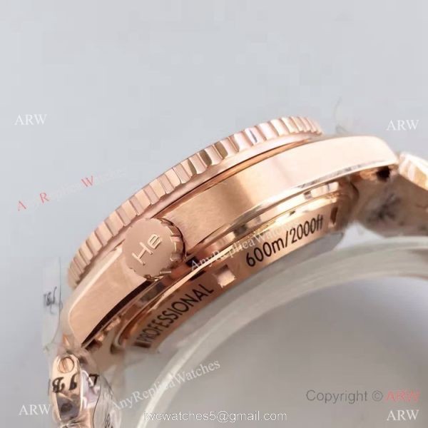 (OM)New Copy Swiss Omega Seamaster 9901 Watch Rose Gold Black Face 5