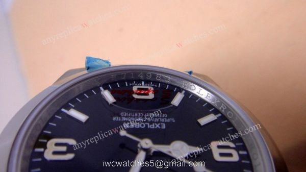 Rolex Explorer Black Face Stainless Steel Mens Replica Watch 5