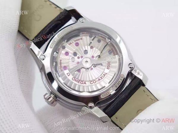 Swiss Grade Omega De Ville Fake Watch SS Blue Leather 8500 Movement 5