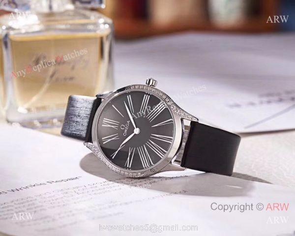 2018 Replica Omega De Ville Tresor White MOP Dial Watch Womens Size 5