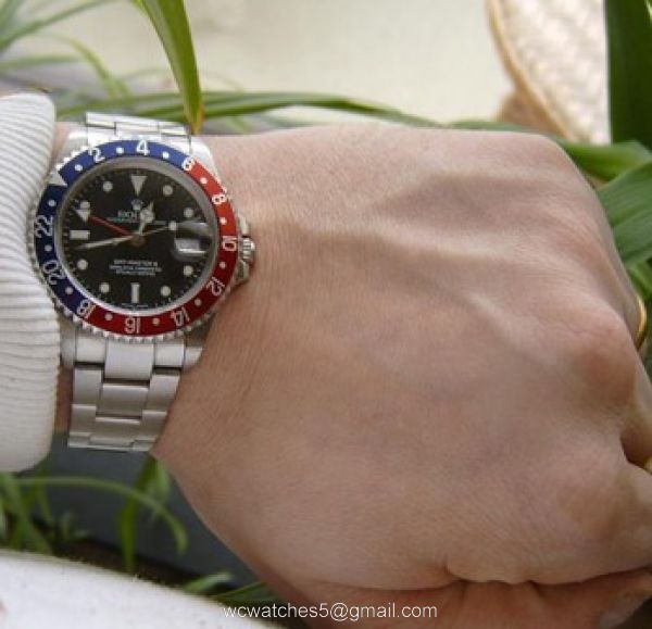 REPLICA ROLEX GMT-MASTER II Red &038; Blue Bezel PEPSI SS WATCH 5