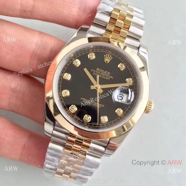 (EW) Rolex DateJust II Black Dial Jubilee ETA3255 Watch Diamond Rolex Replica Watch 5