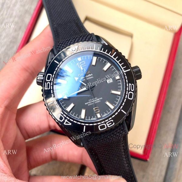 Replica Omega Seamaster Planet Ocean 600m Watch Rose Gold Brown Dial 5