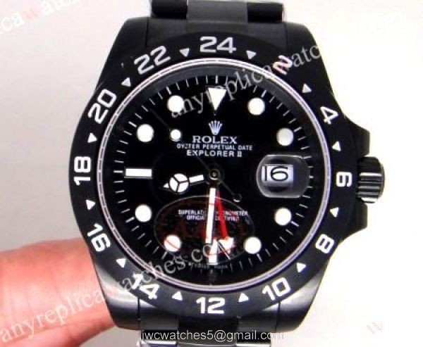 Solid Black Case Replica Rolex Explorer II Men Watch 5