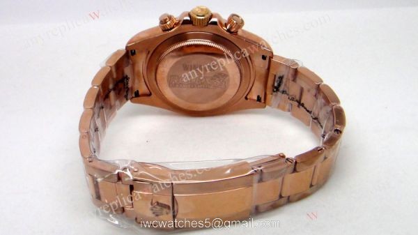 Rolex Rose Gold Daytona Black Face / 40mm Replica Watch 5