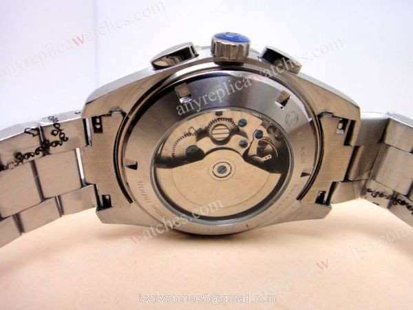 Omega Seamaster GMT Chronograph SS Black Face Best Omega Watches Replica For Sale 5