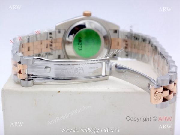 Copy Rolex Datejust Diamond Dial 2-Tone Rose Gold Jubilee White MOP Watch for Woman 31mm 5