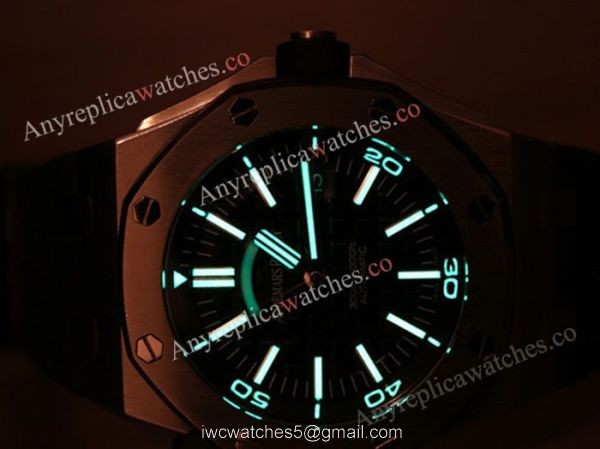 Replica Audemars Piguet Divers Watch Swiss 3120 Black Dial Black Rubber Strap 5