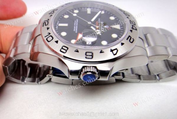 NEW UPGRADED Replica Rolex Explorer II GMT Watch Stainless Steel Black 42mm 5