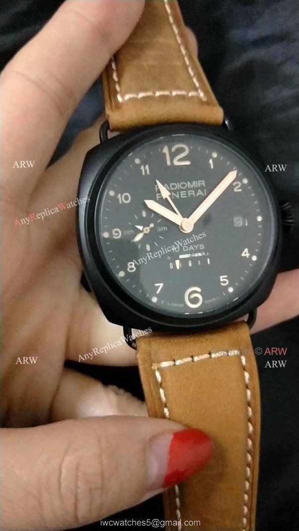 New Copy Radiomir 10 Days GMT Panerai Watch Black Case Orange Arabic 5