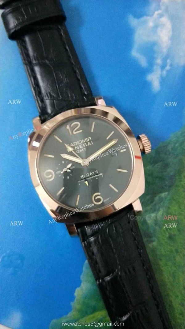 Radiomir Panerai 1940 10 Days GMT Automatic Replica Watch Rose Gold Pam625 5
