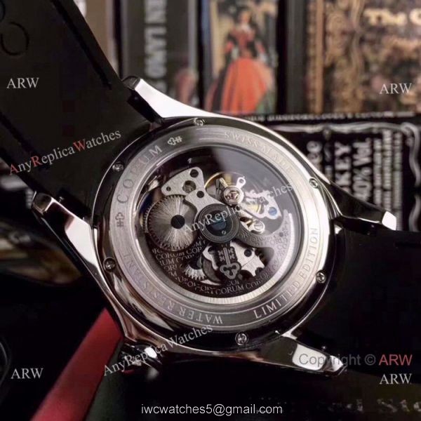 Buy Replica Corum Skeleton Bubble Squelette Silver Dial Watch 45mm 5