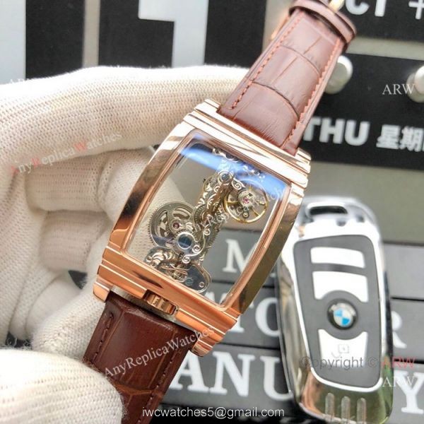 New Copy Corum Golden Bridge Transparent Rose Gold Corum Watch 38mm 5