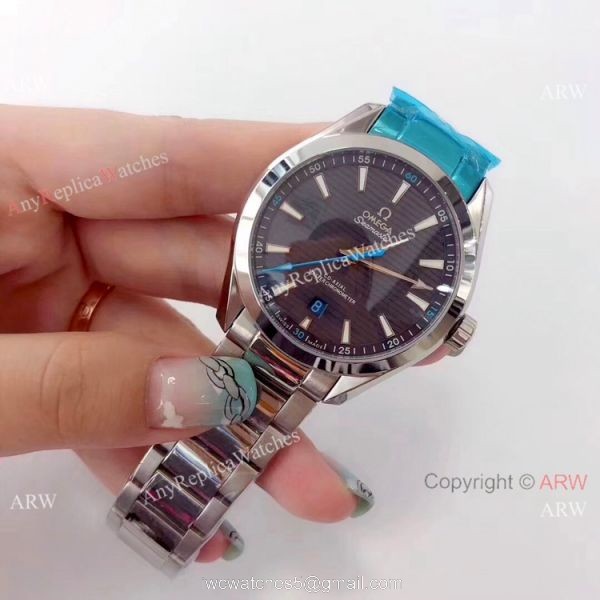 2019 Copy Omega Seamaster Aqua Terra 150m Watch Stainless Steel Gray Dial 5