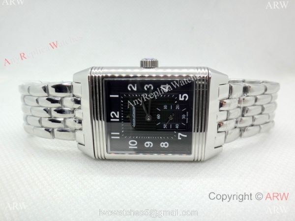 New Copy Jaeger-LeCoultre Reverso Duoface Automatic watch SS Black Dial 5