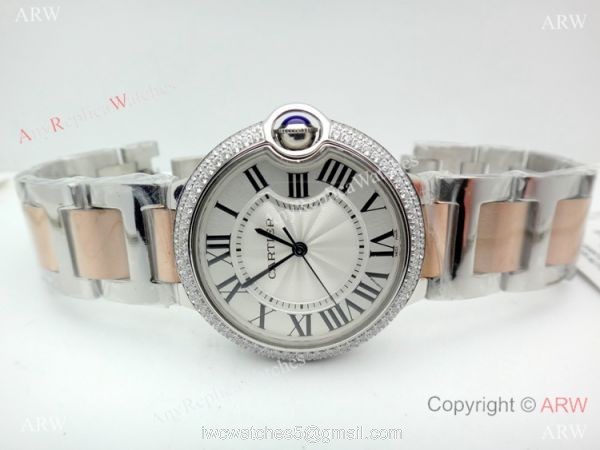 Replica Cartier Ballon Bleu 2 Tone Rose Gold Quartz Watch 36mm 5