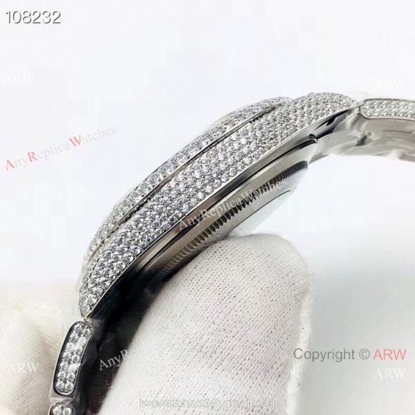 Rolex Datejust 41 SS Iced Out Watch Best AAA Replica Watches China 5