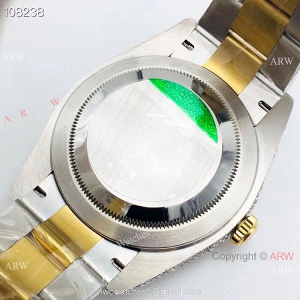 Rolex Datejust 2-Tone Iced Out Watch Fake Rolex with Diamond Bezel Men 5