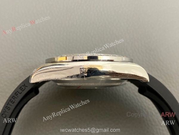 New Rolex Daytona Rubber Strap Replica Watch Stainless Steel Leopard Dial 5