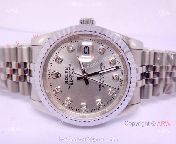 Rolex SS Jubilee Silver Diamond Men Datejust Watch 5