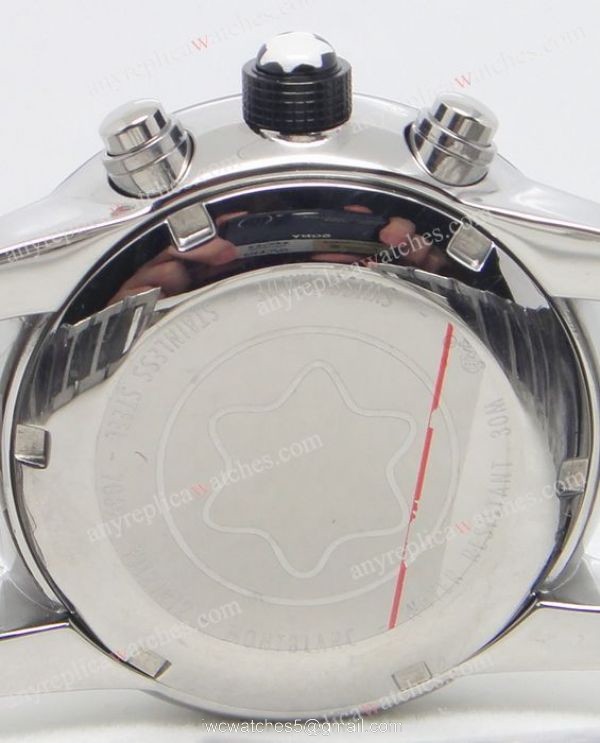MONTBLANC FLYBACK REPLICA BLACK CHRONOGRAPH STEEL BLACK WATCH 5