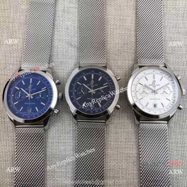 Breitling Stainless Steel Transocean Black Dial Watch Buy Knockoff 5