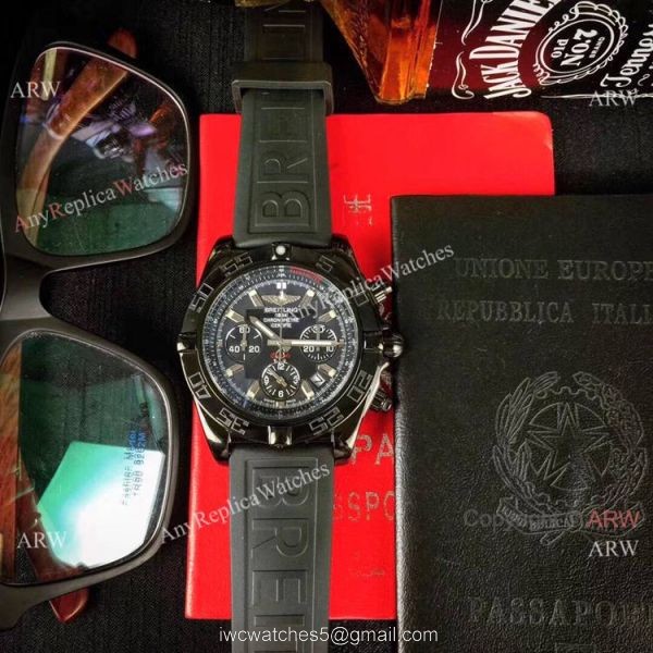 Solid Black Breitling Chronomat B01 Men Watch Replica 5