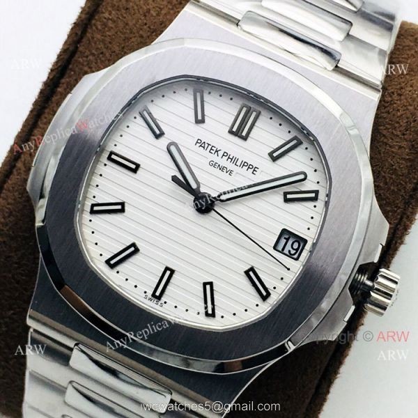 Highest Quality Swiss Patek Philippe Nautilus PPF V4 White Dial Watch 40mm 5