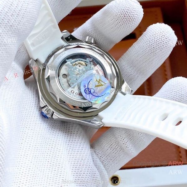 Copy Omega Seamaster 300m Limited Edition Watch White Rubber Strap 5