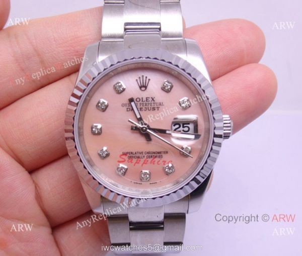 Rolex Oyster Datejust Pink MOP Face High Quality Replica Rolex Couple Watches 5