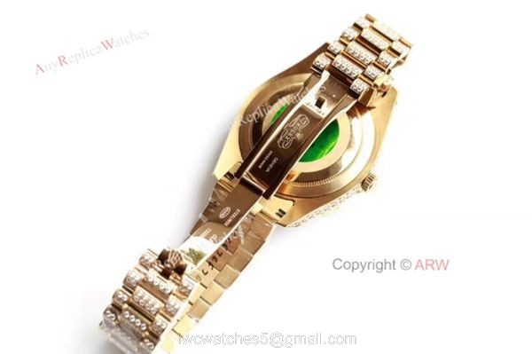 Swiss Grade 1 Replica Rolex Presidential Diamond DayDate Watch Yellow Gold 39mm 5
